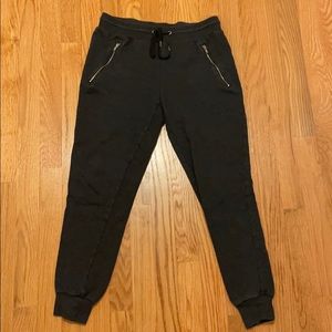 Forever 21 Black Sweatpants with Zippers Small
